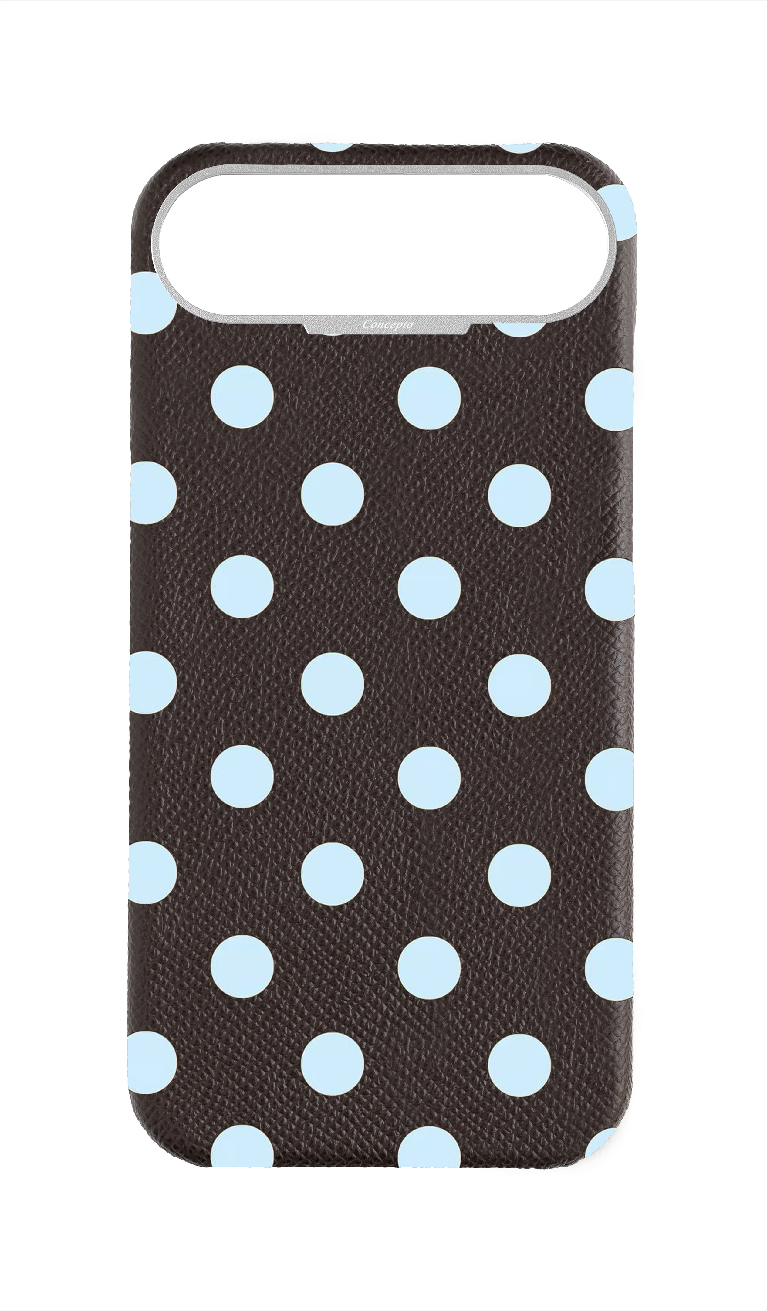 Brown Strapless Epsom Case - Polka Dots