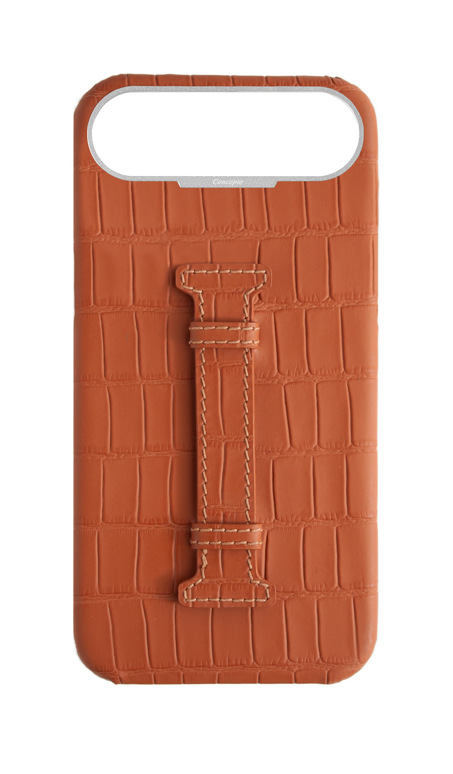 Matte Camel Brown Embossed Crocodile Case