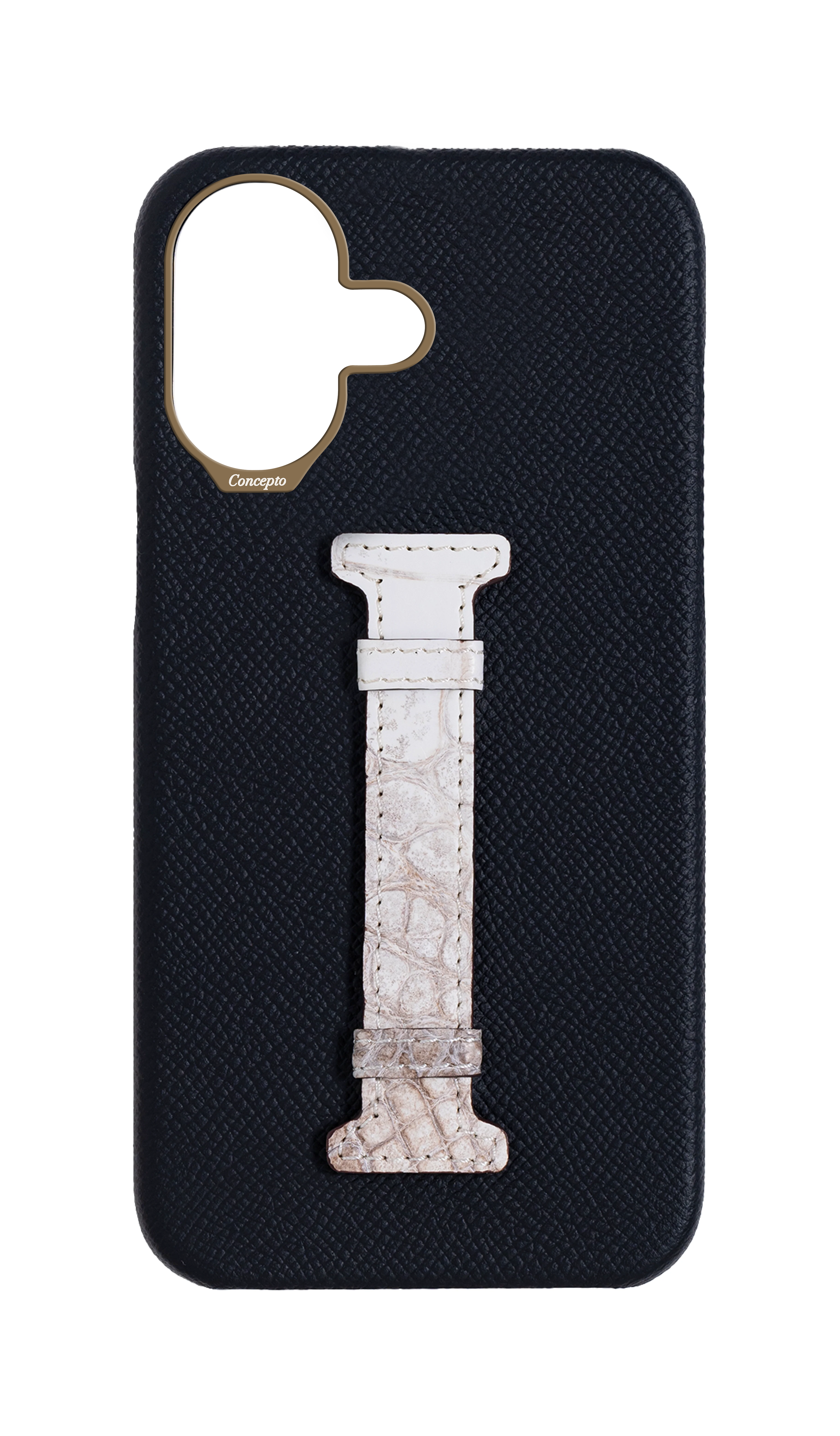 Black Himalayan Exotic Crocodile Middle Strap Case