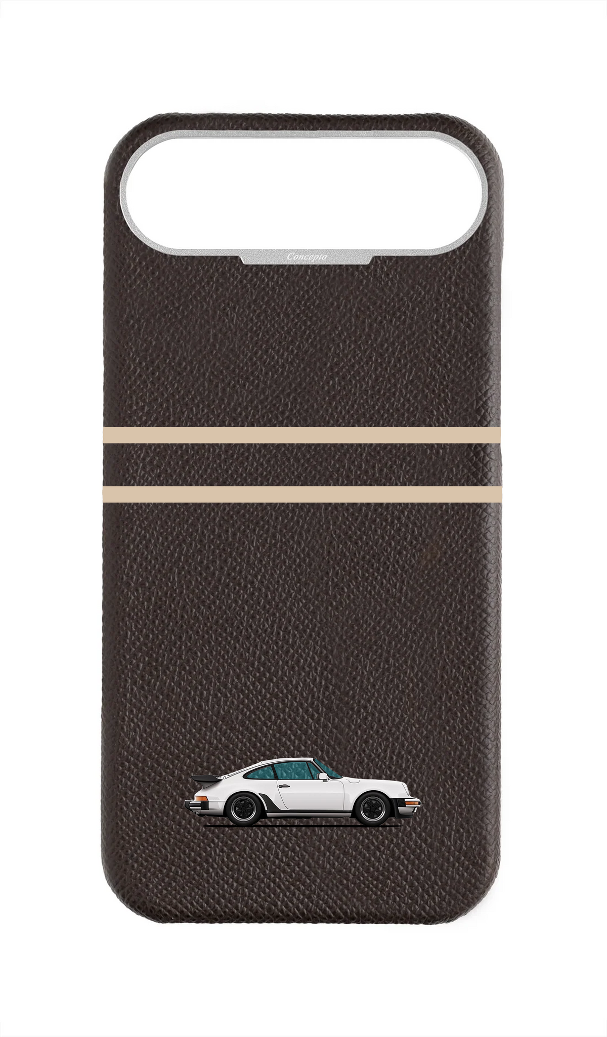 Brown Strapless Epsom Case - Retro Sport Design