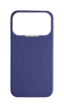 Matte Blue Strapless Embossed Crocodile Case