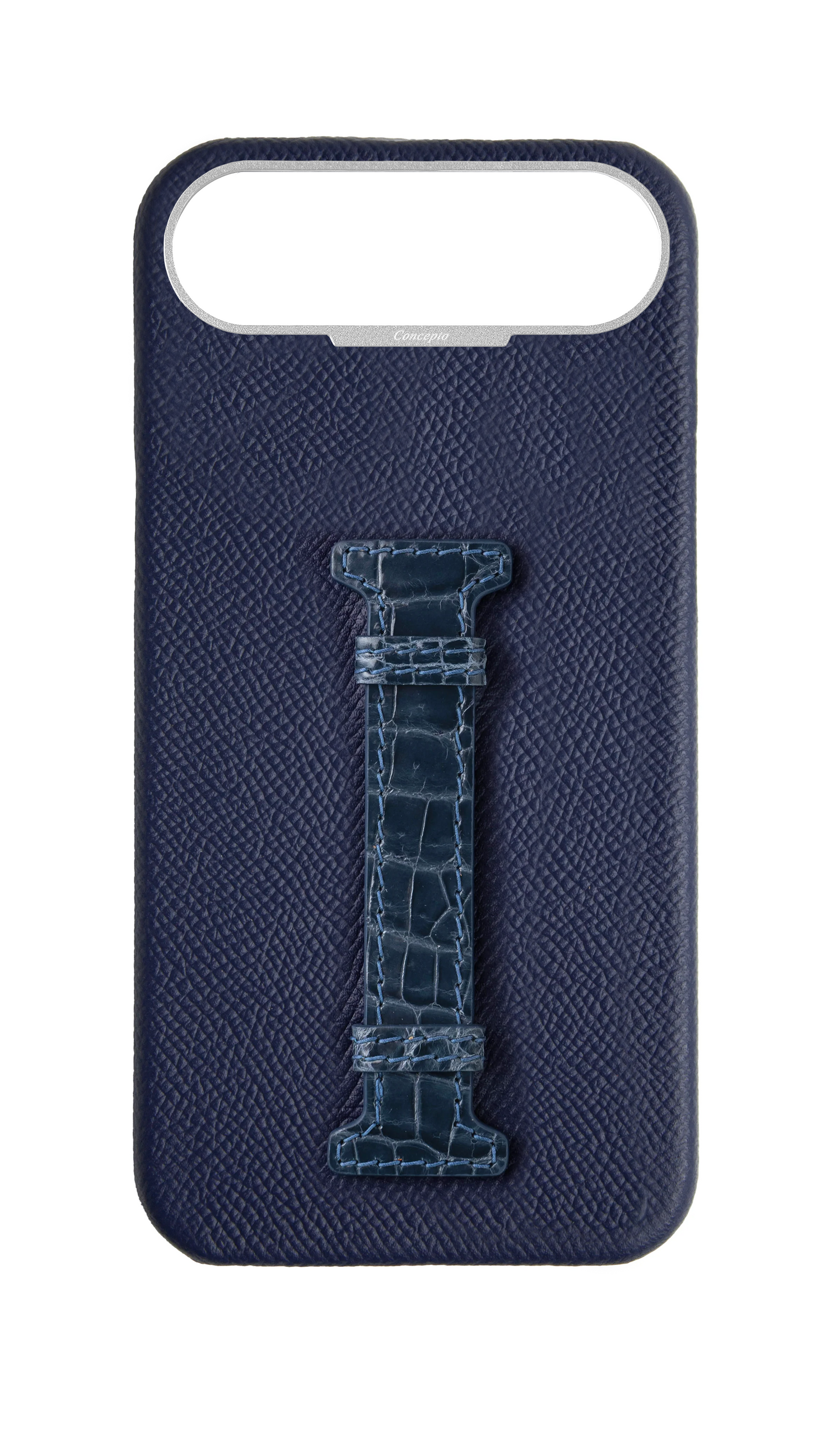 Navy Exotic Crocodile Middle Strap Case