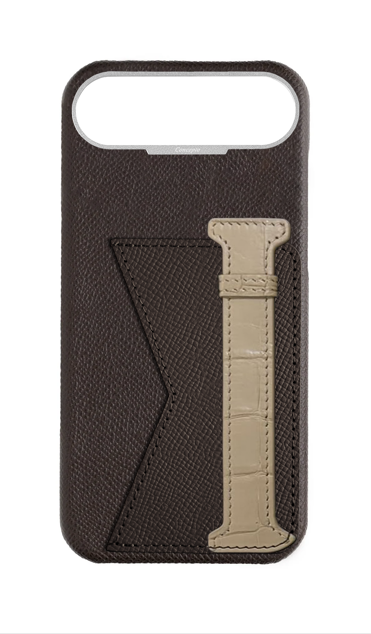Brown / Beige Exotic Crocodile Duo Case