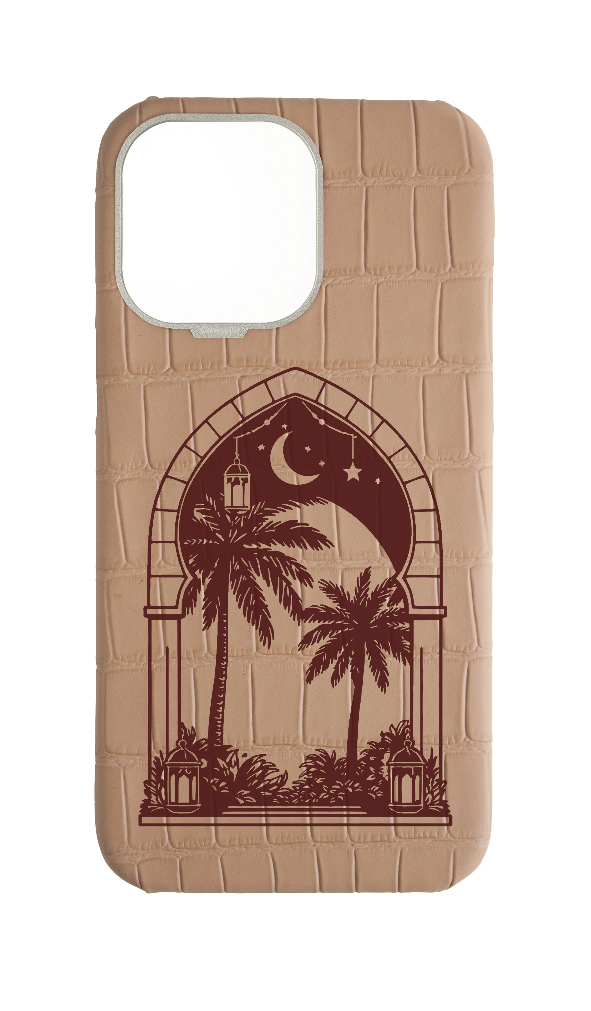 Matte Nude Strapless Embossed Crocodile Case - Ramadan Arch