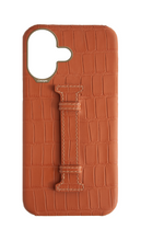 Matte Camel Brown Embossed Crocodile Case