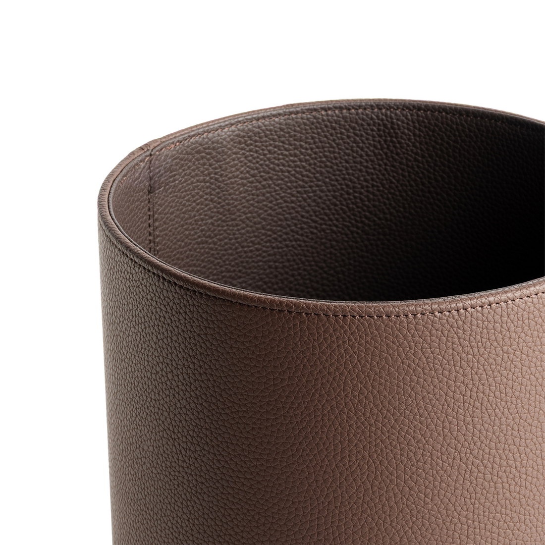 Chocolate Brown Leather Waste Bin