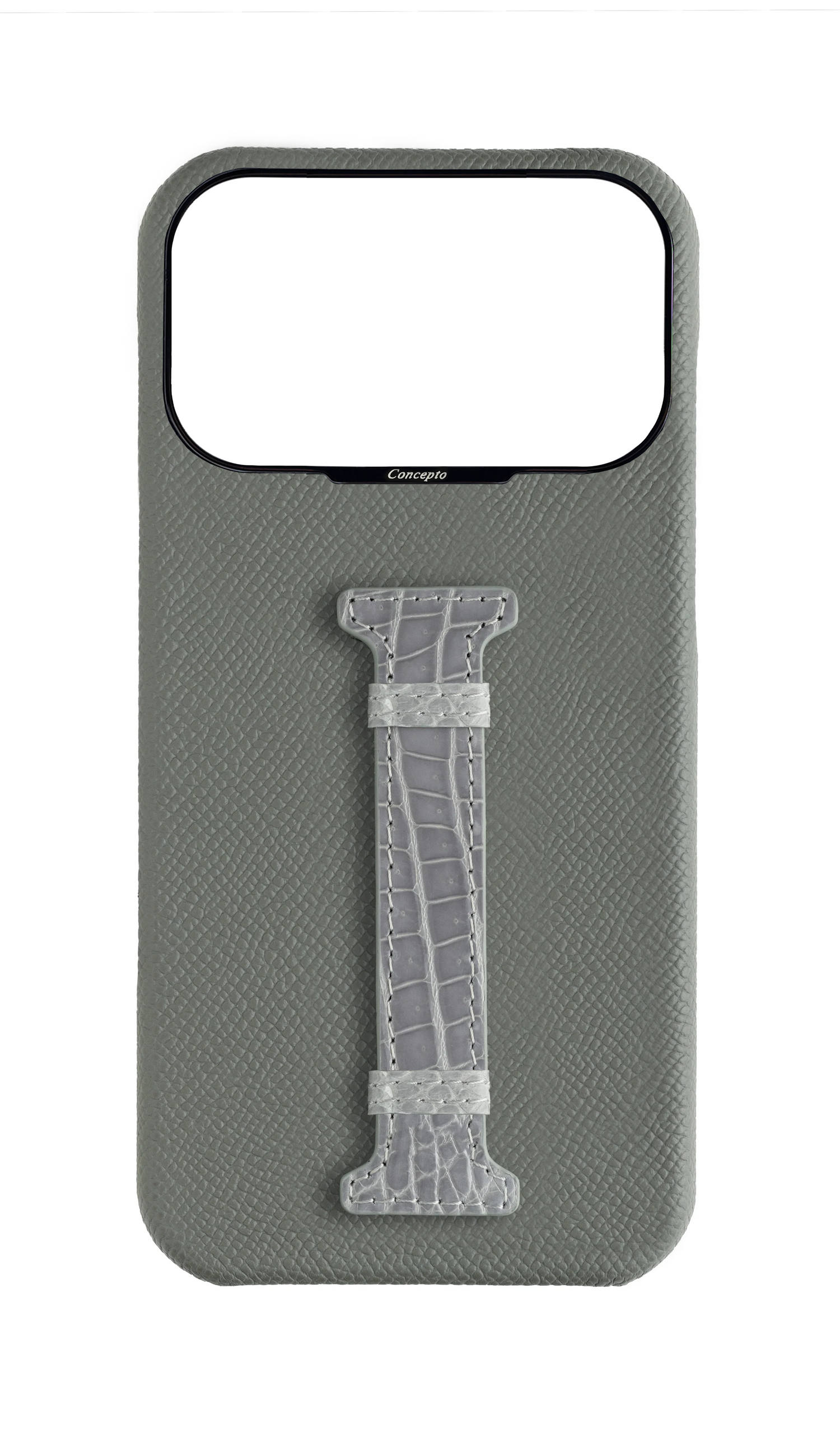 Grey Exotic Crocodile Middle Strap Case