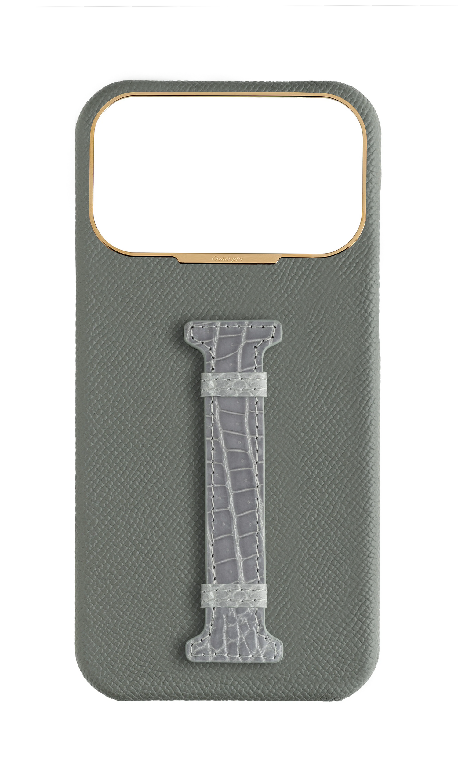 Grey Exotic Crocodile Middle Strap Case