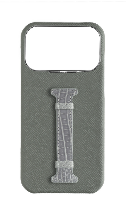Grey Exotic Crocodile Middle Strap Case
