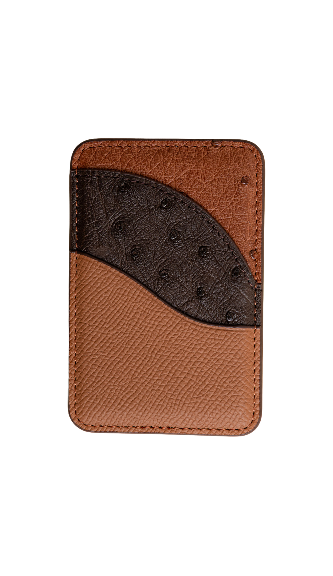 Tan Ostrich Contour MagSafe Wallet - The Wave