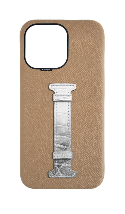 Beige Himalayan Exotic Crocodile Middle Strap Case