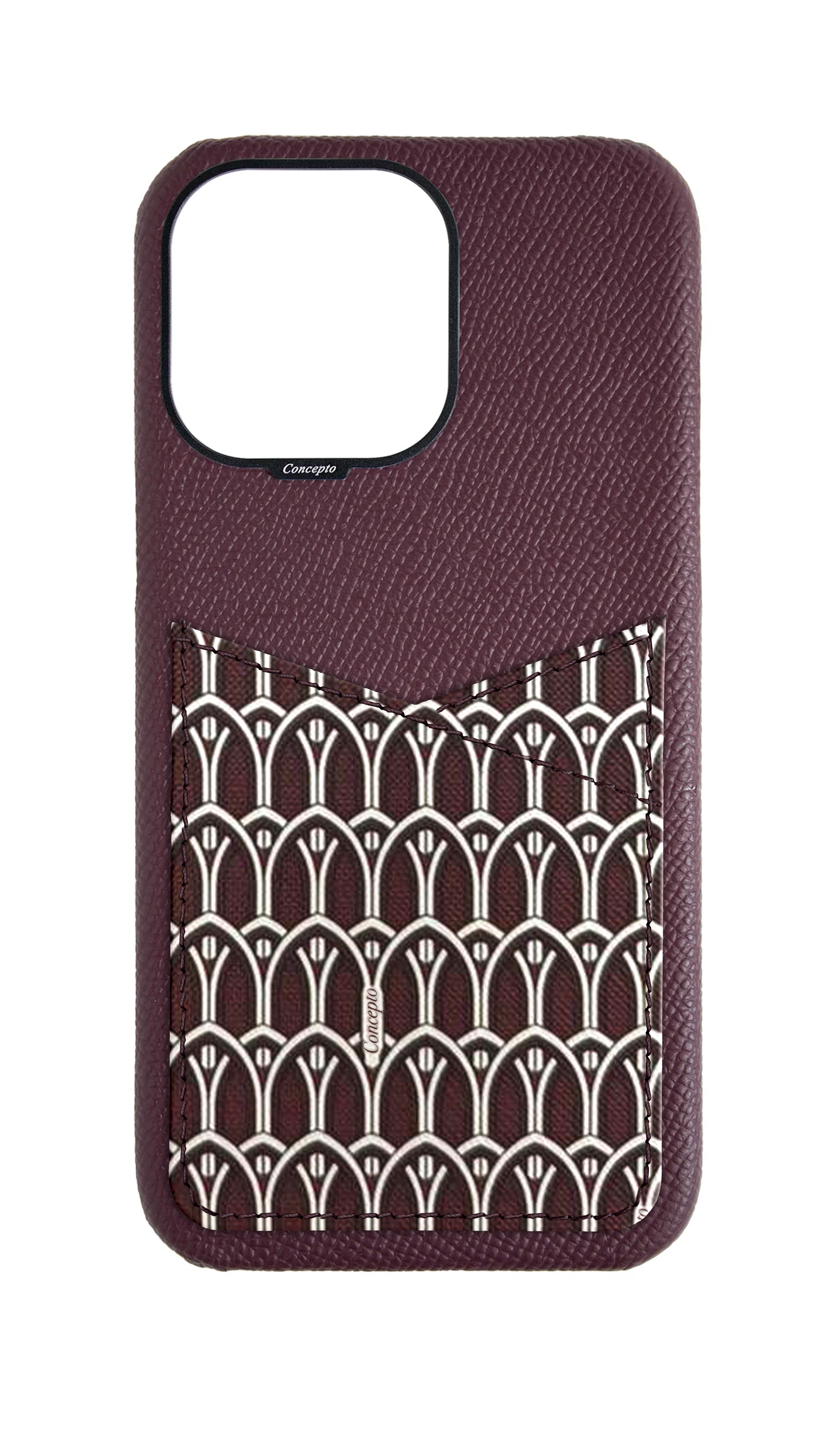 Maroon Monogram Pocket Case