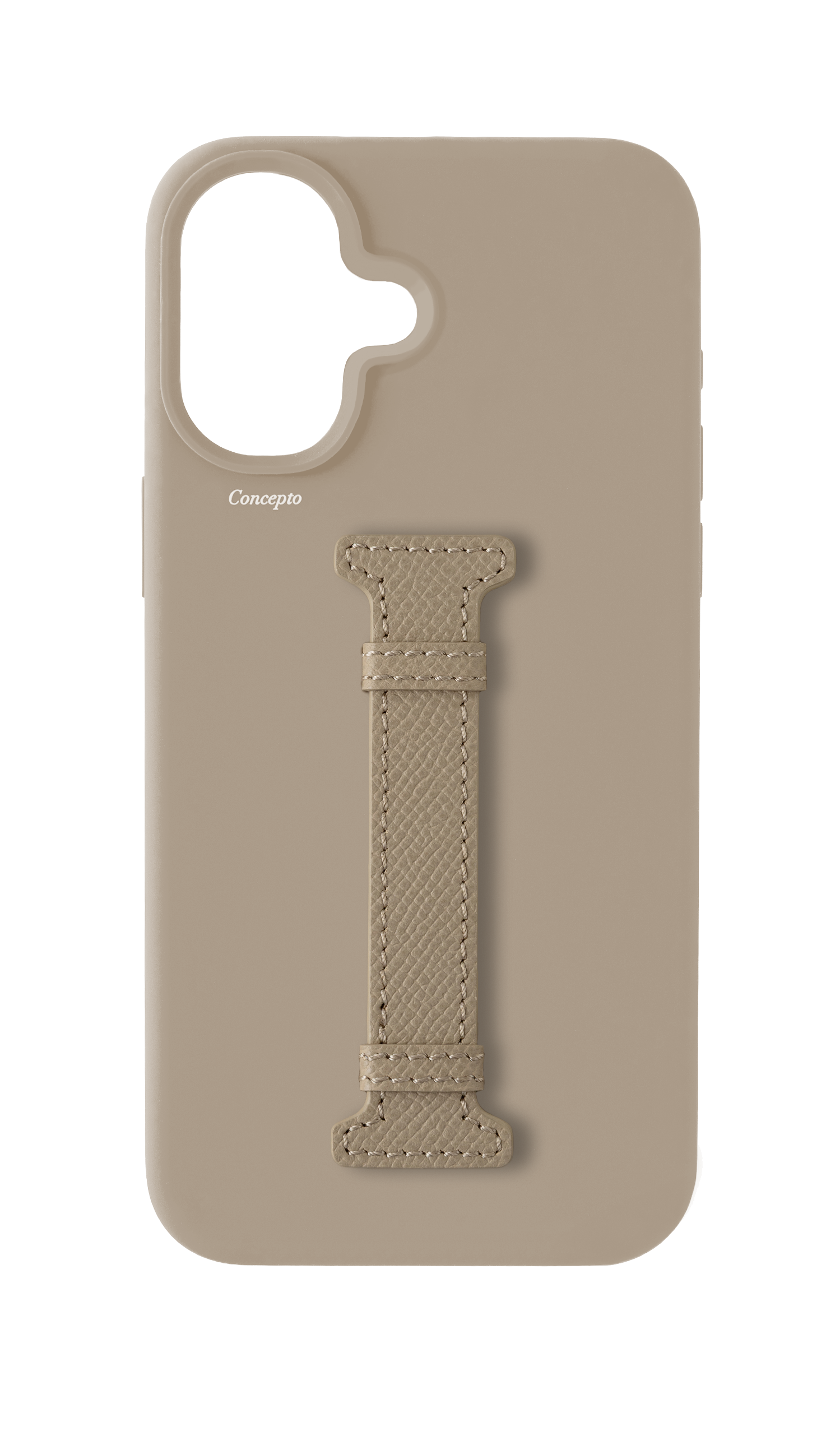 Cream Silicon Middle Strap Case
