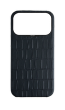 Matte Black Strapless Embossed Crocodile Case