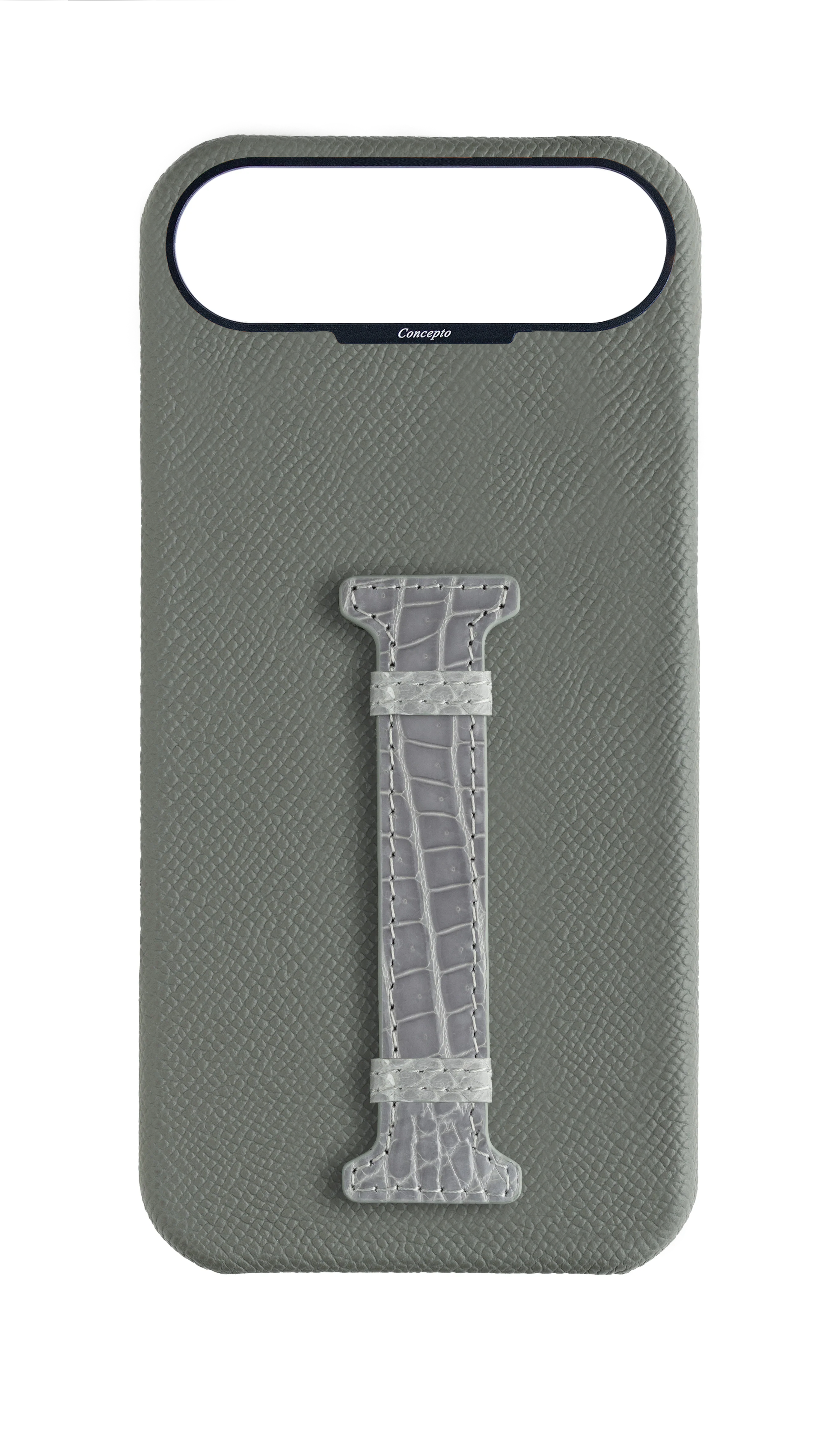 Grey Exotic Crocodile Middle Strap Case