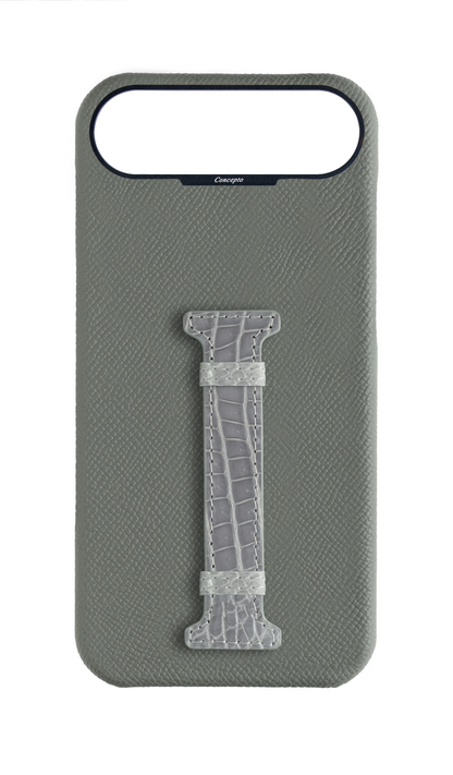 Grey Exotic Crocodile Middle Strap Case