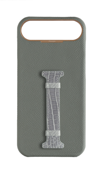 Grey Exotic Crocodile Middle Strap Case