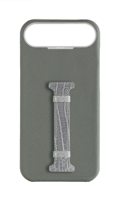 Grey Exotic Crocodile Middle Strap Case