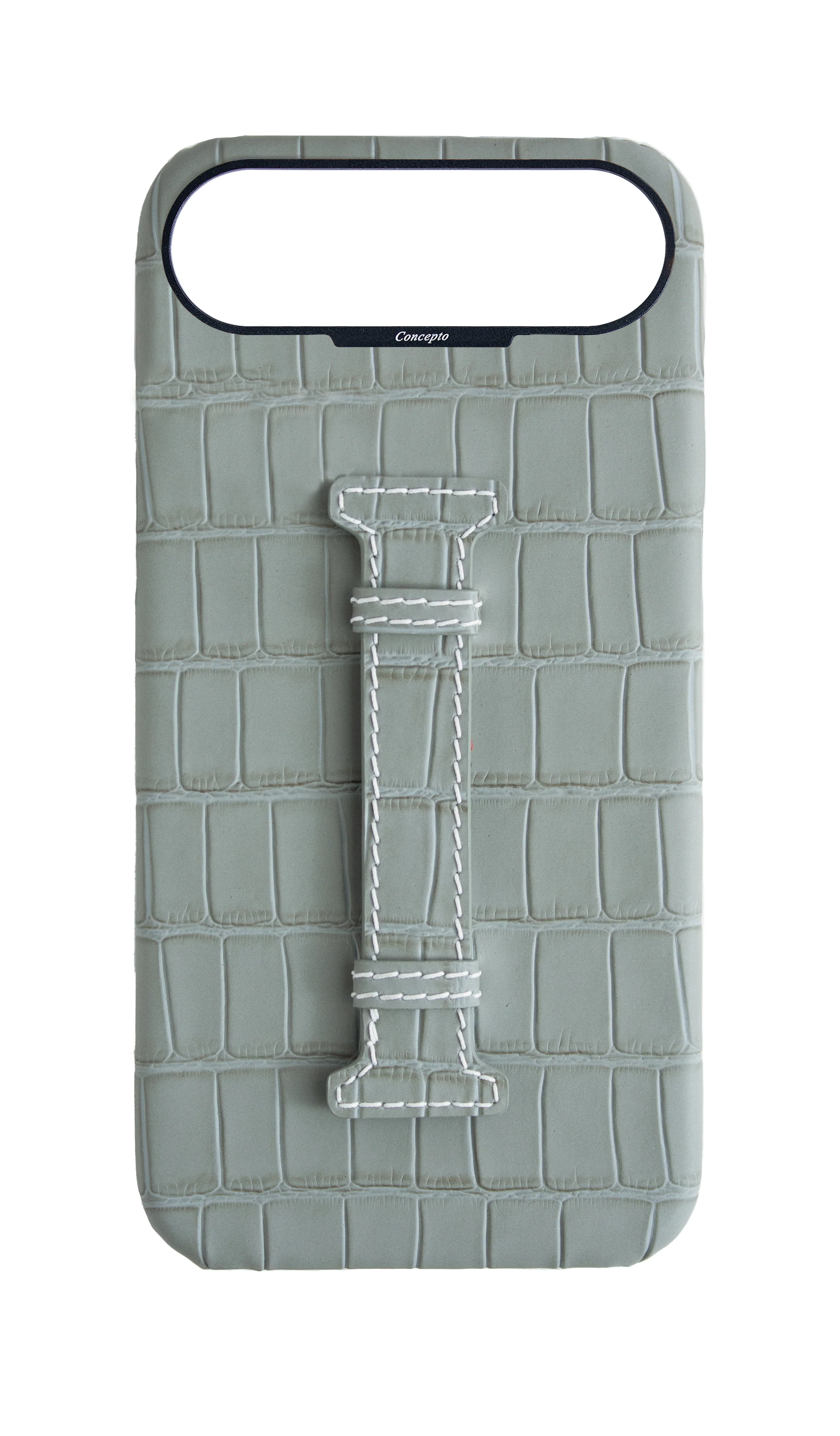 Matte Grey Embossed Crocodile Case