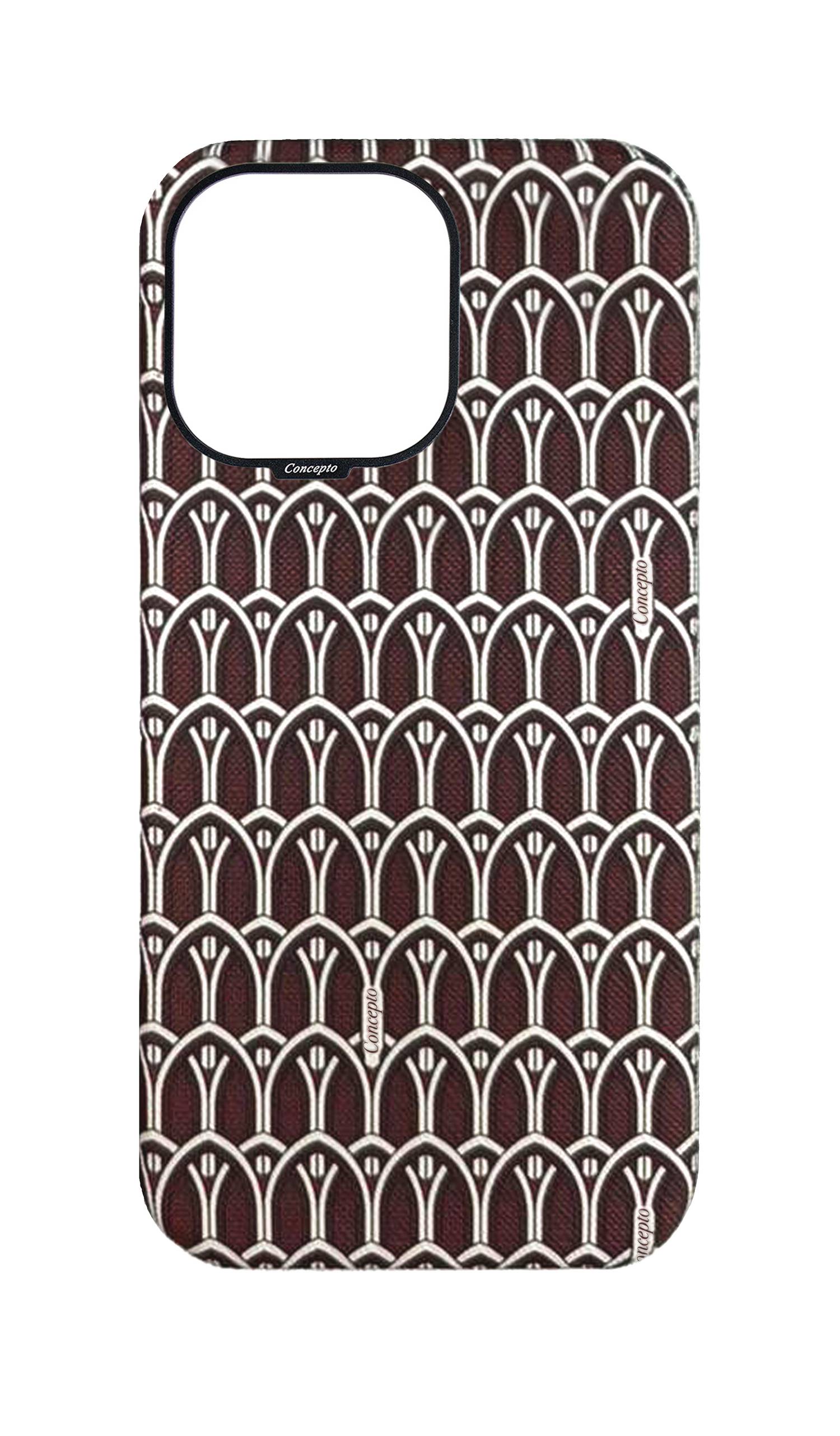 Maroon Monogram Strapless Case