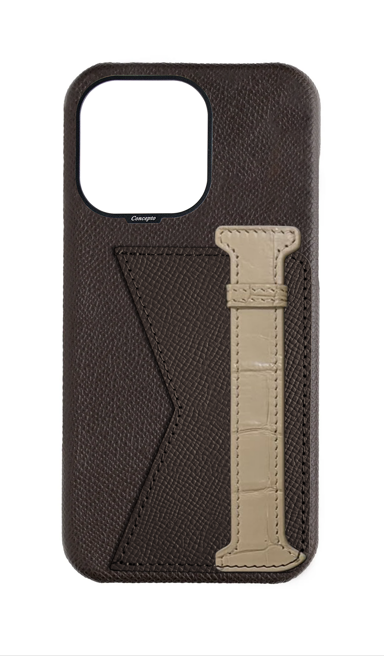 Brown / Beige Exotic Crocodile Duo Case