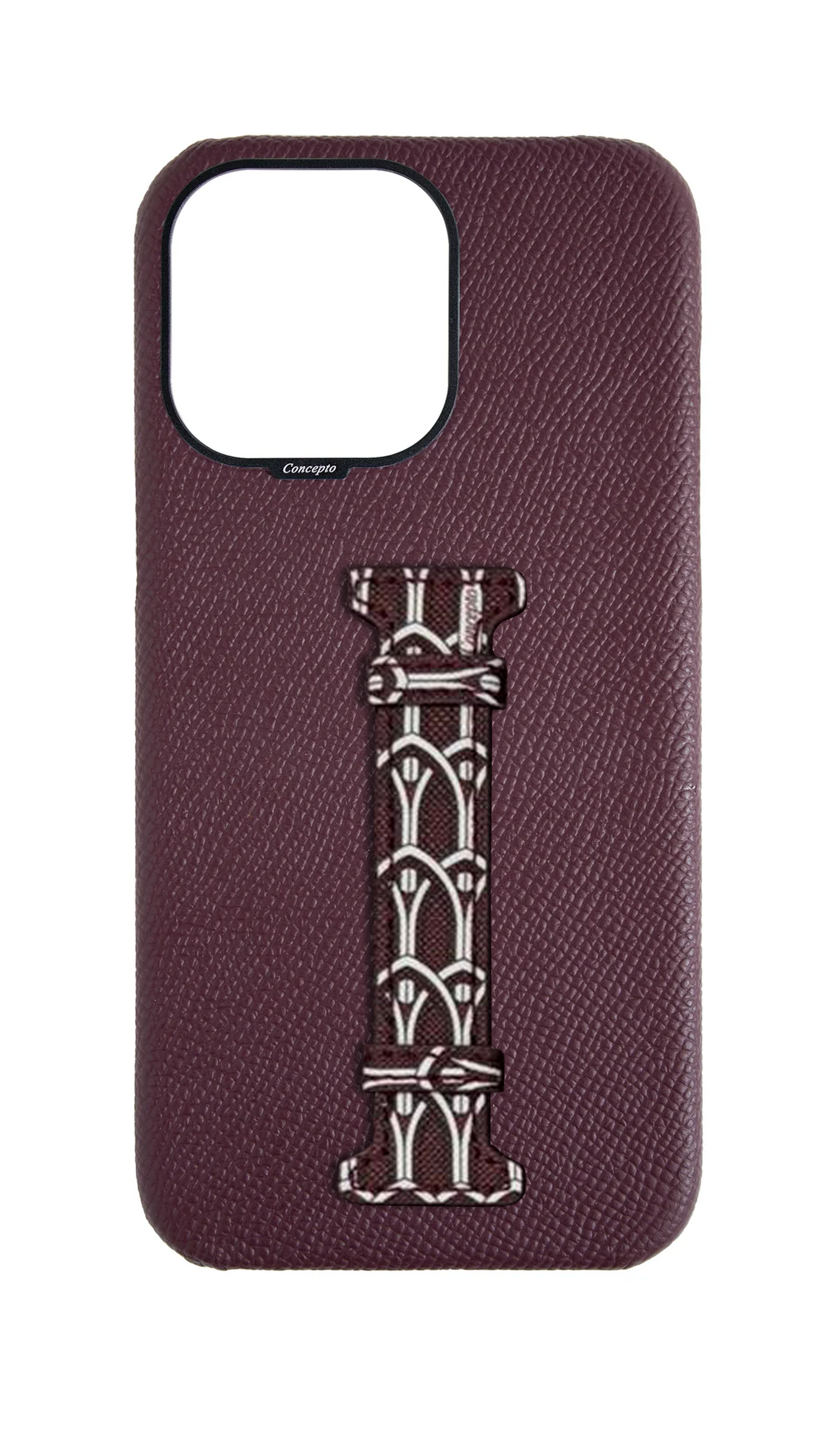 Maroon Monogram Middle Strap Case