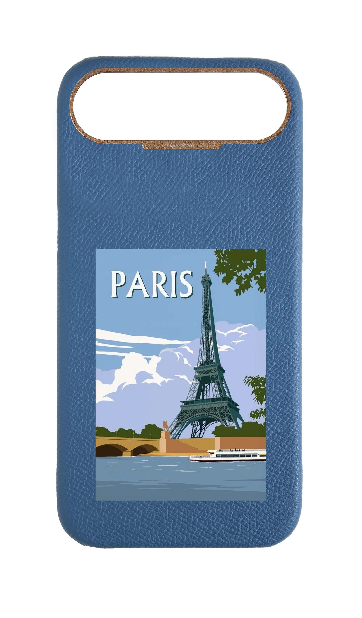 Navy Strapless Epsom Case - Paris