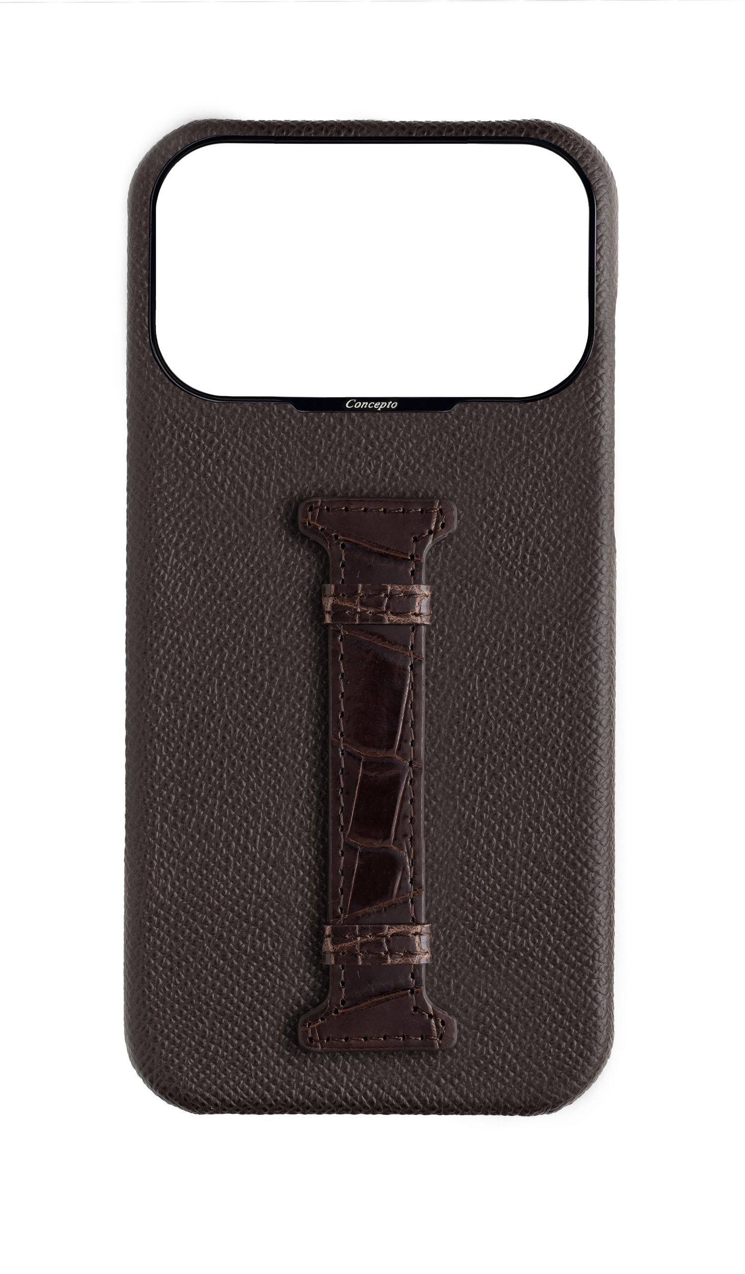 Brown Exotic Crocodile Middle Strap Case