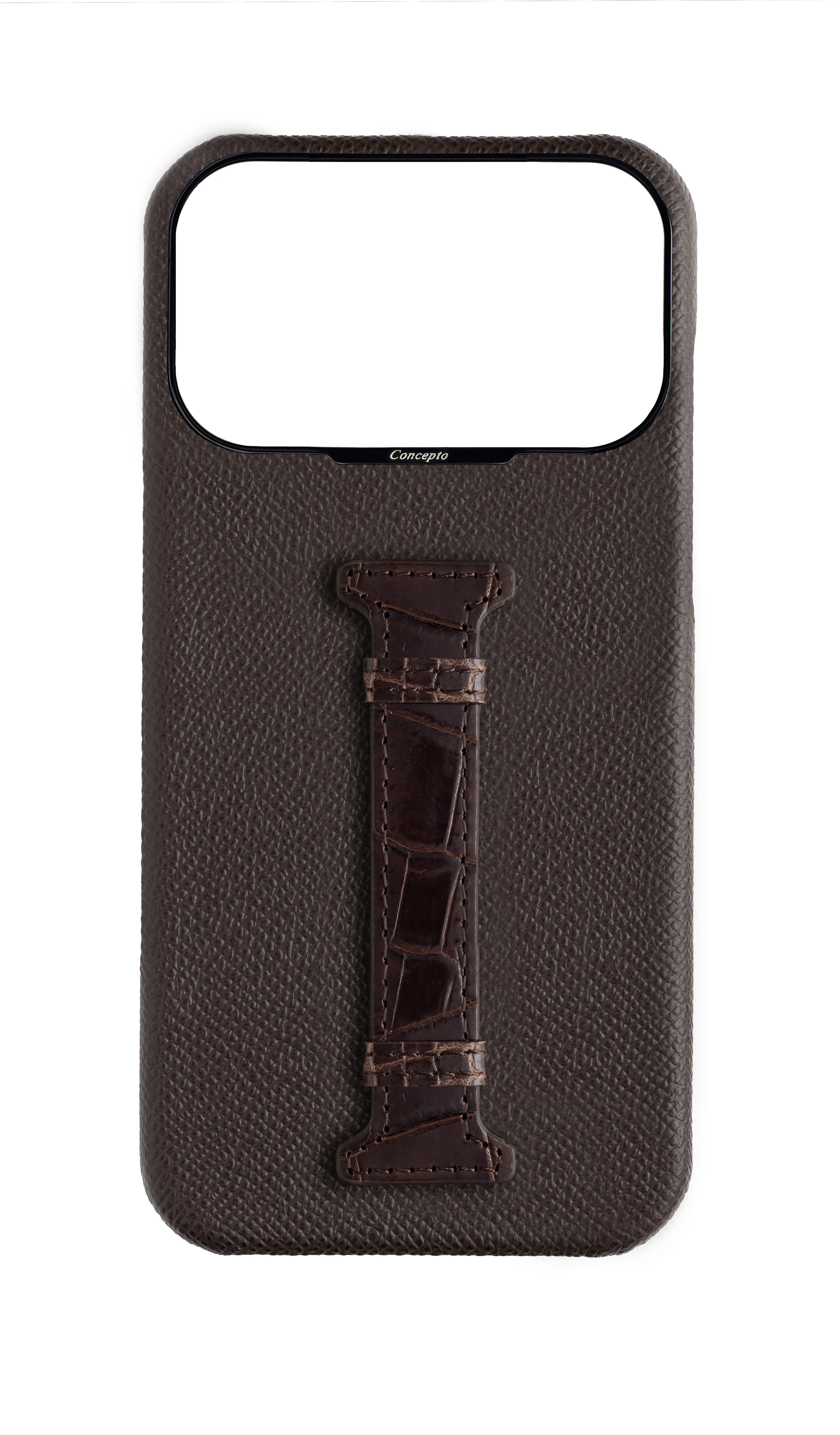 Brown Exotic Crocodile Middle Strap Case