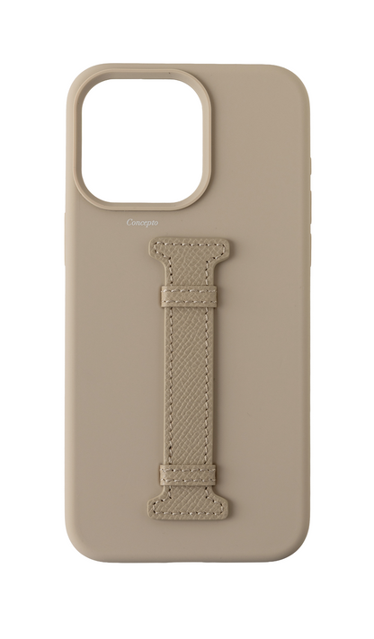 Cream Silicon Middle Strap Case