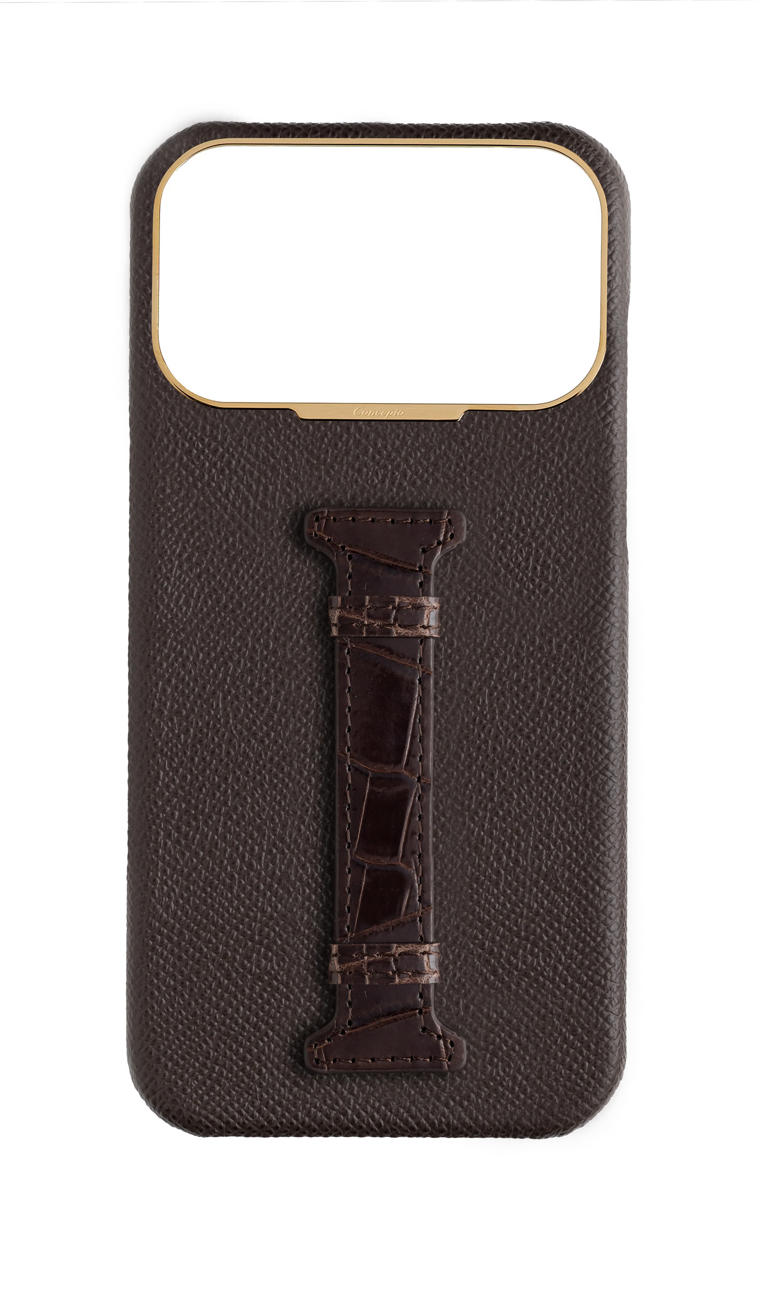 Brown Exotic Crocodile Middle Strap Case