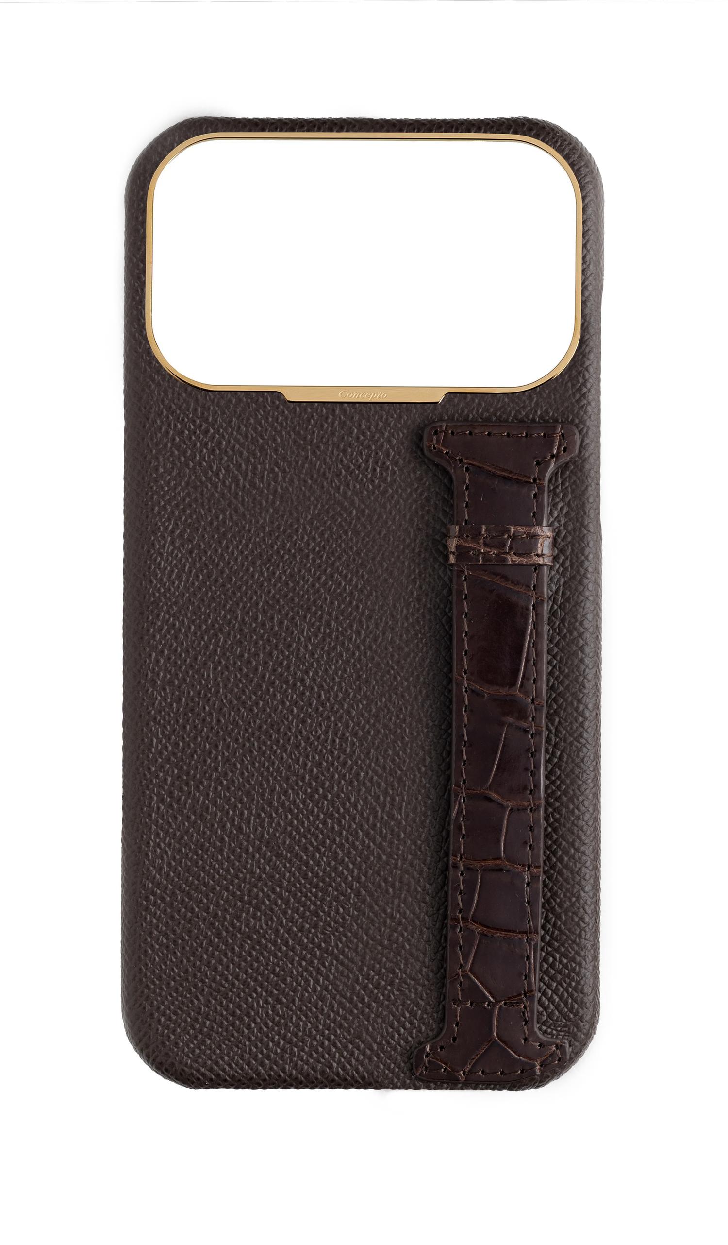 Brown Exotic Crocodile Side Strap Case