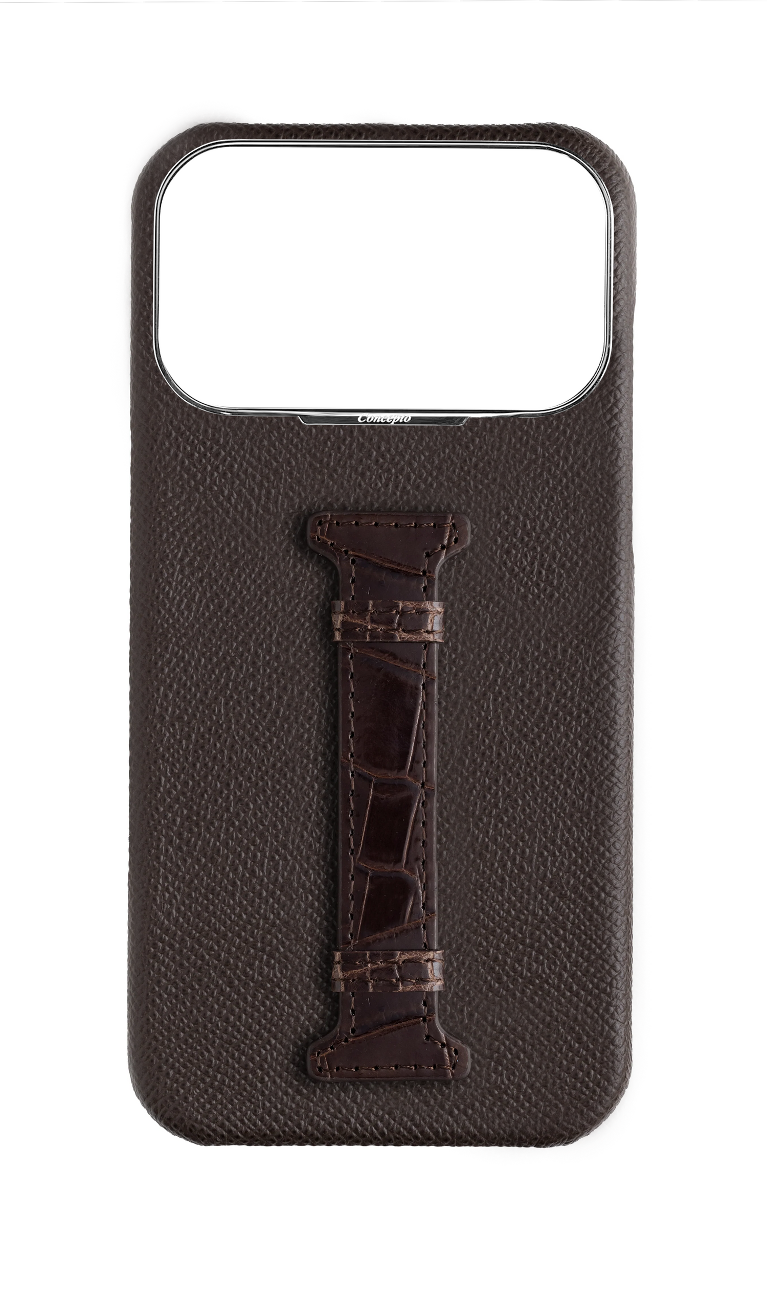 Brown Exotic Crocodile Middle Strap Case