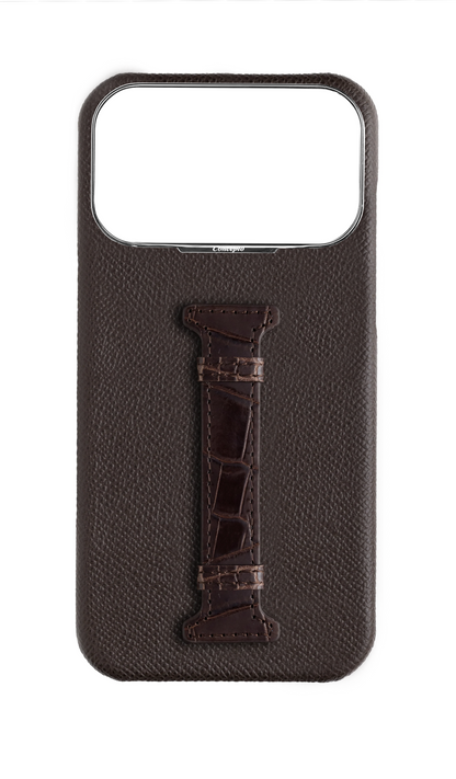 Brown Exotic Crocodile Middle Strap Case