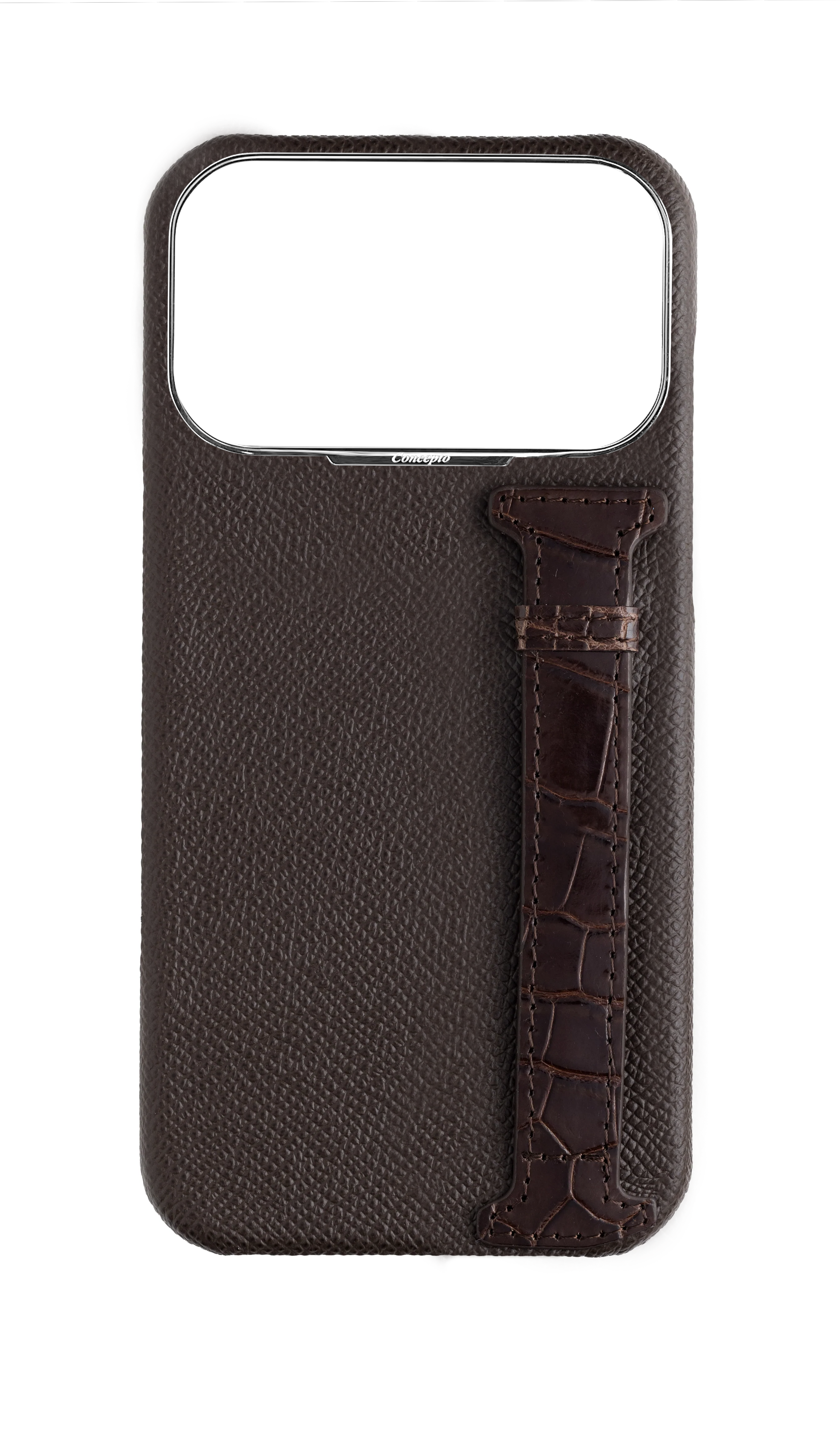 Brown Exotic Crocodile Side Strap Case