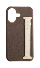Brown / Cream Exotic Ostrich Side Strap Case