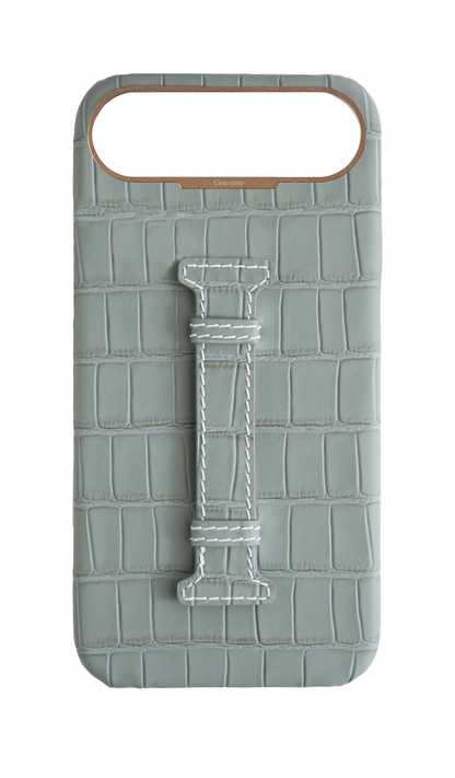 Matte Grey Embossed Crocodile Case
