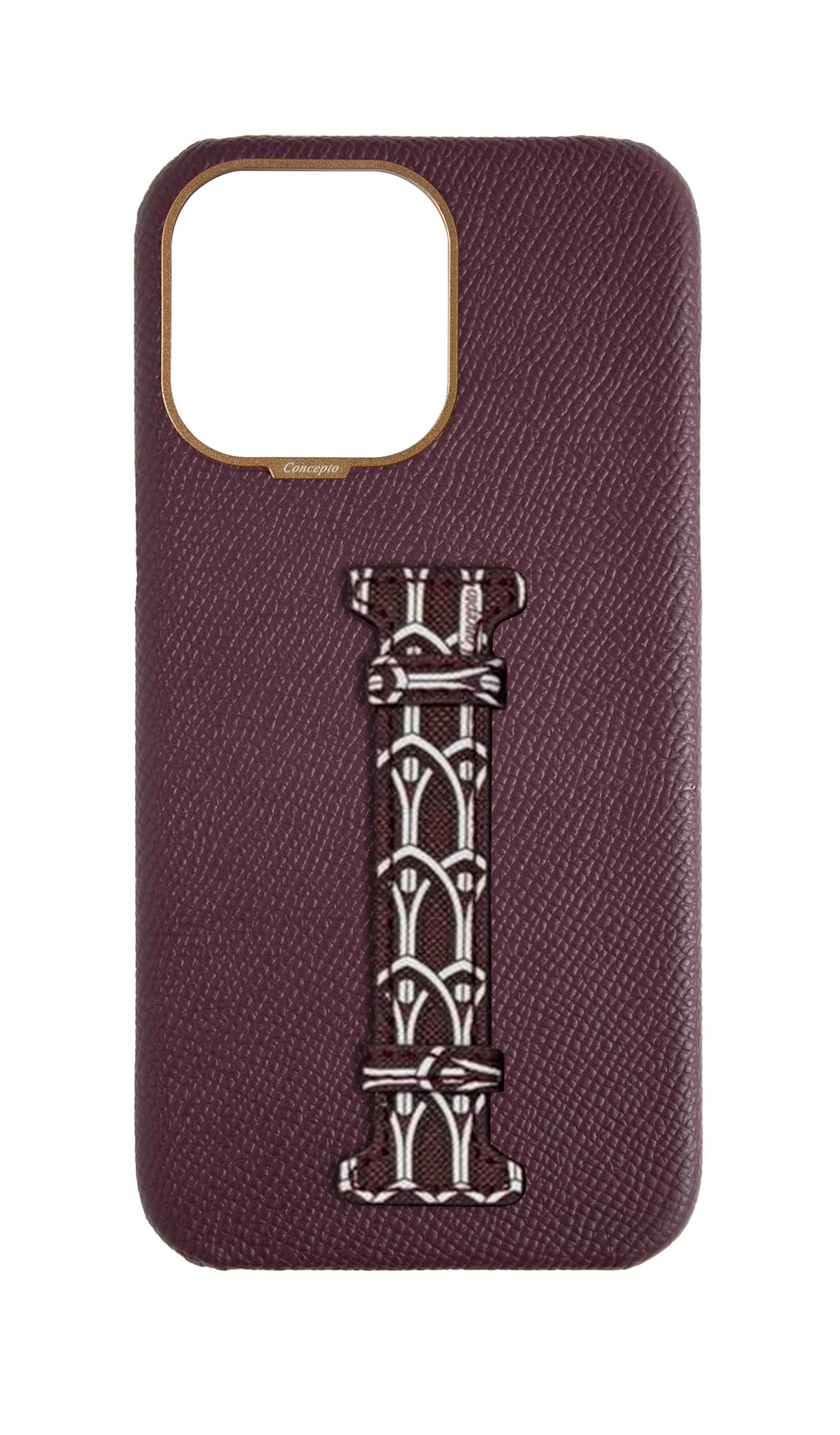 Maroon Monogram Middle Strap Case