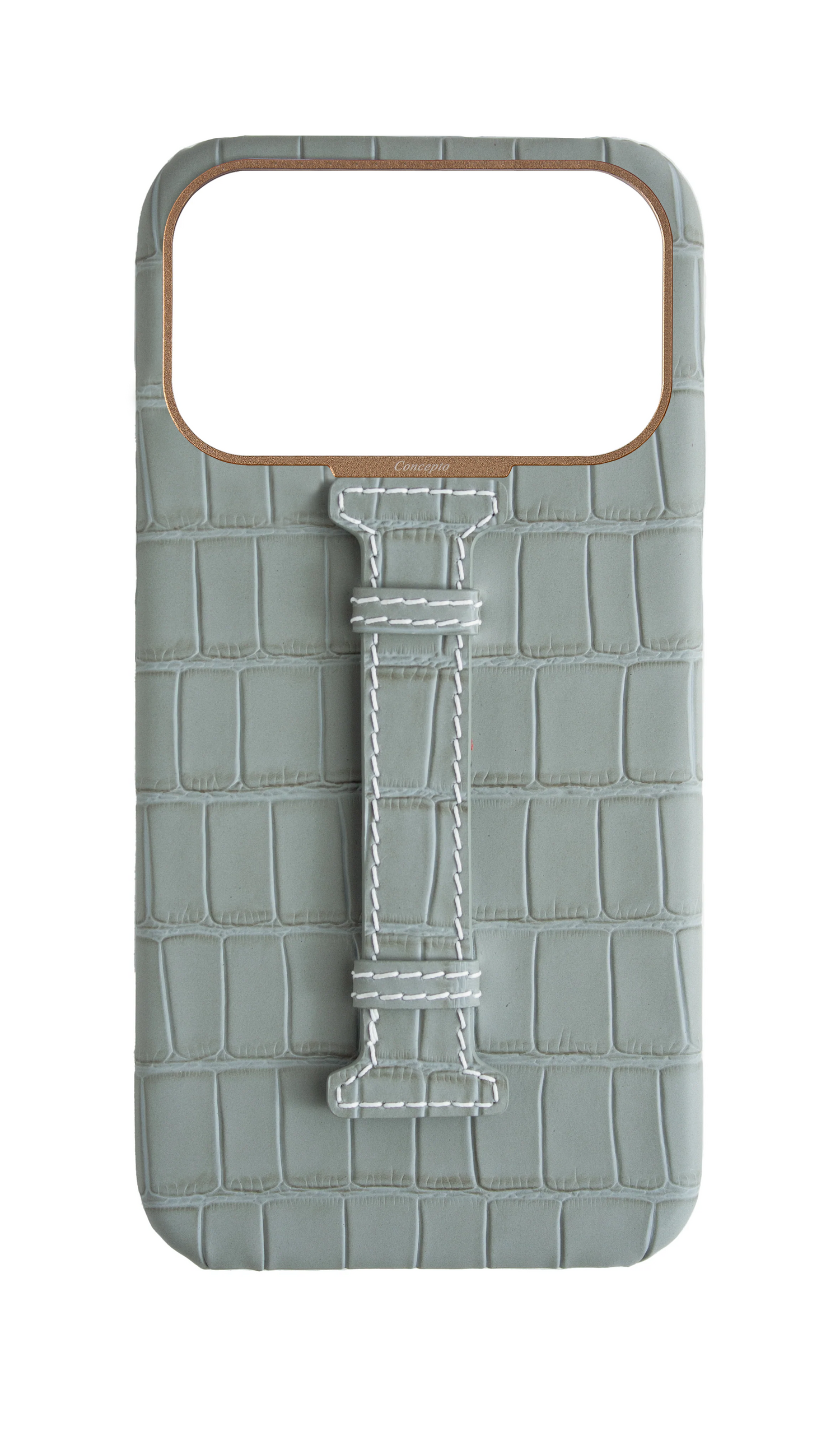 Matte Grey Embossed Crocodile Case