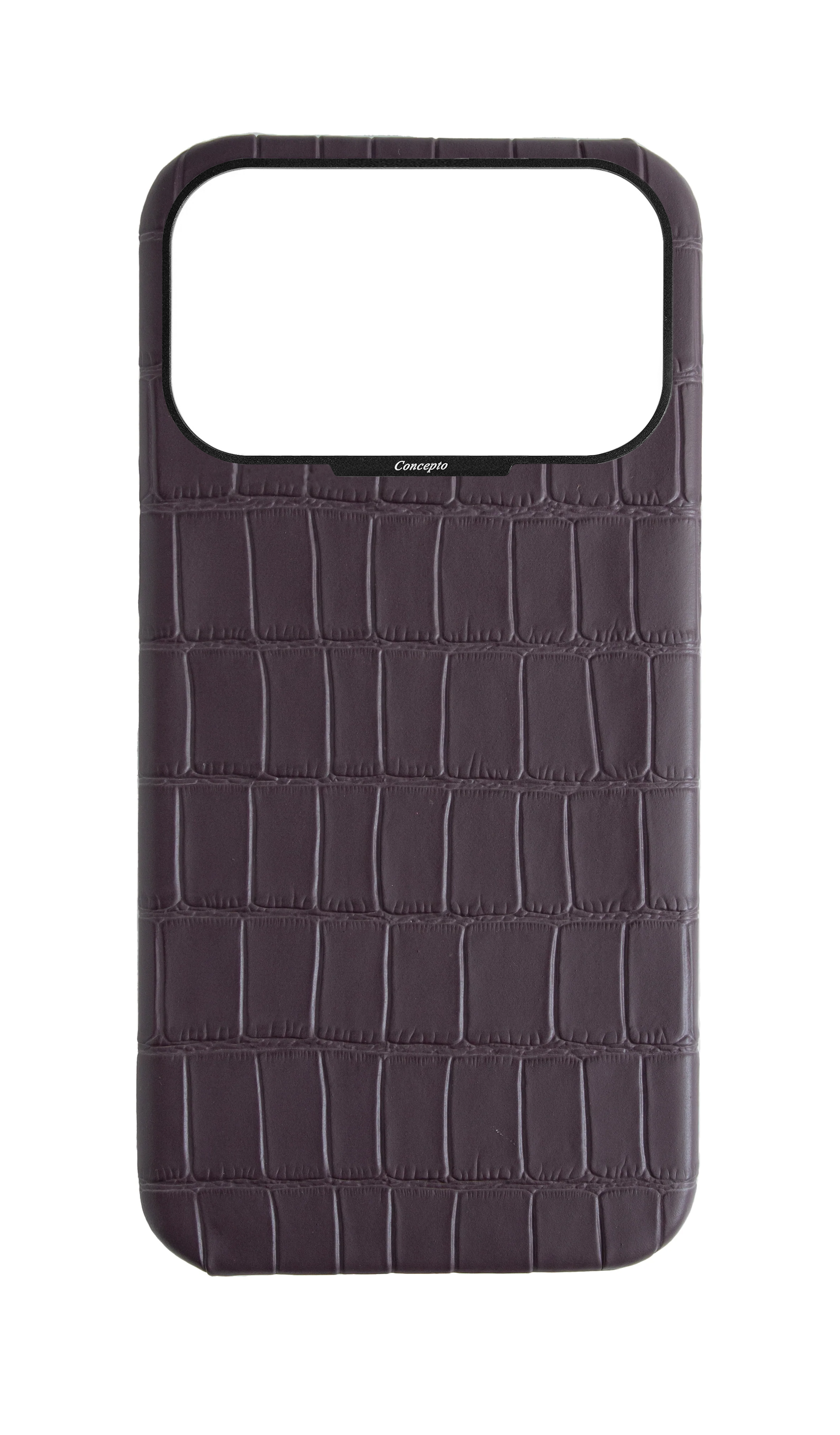 Matte Deep Purple Strapless Embossed Crocodile Case