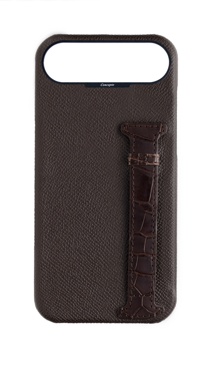Brown Exotic Crocodile Side Strap Case