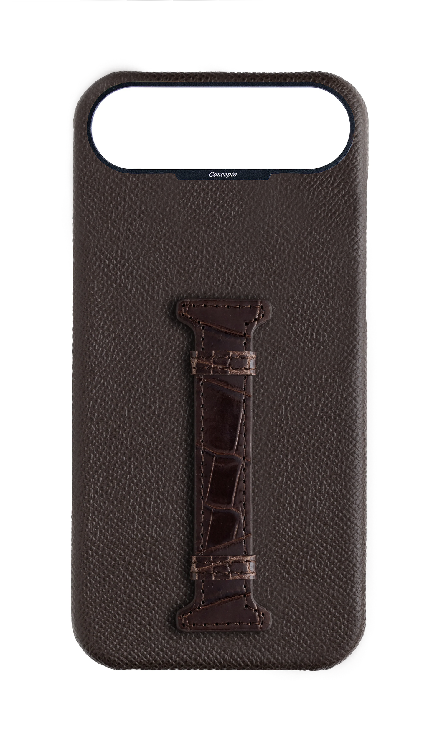 Brown Exotic Crocodile Middle Strap Case