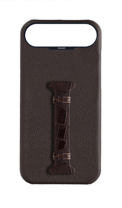 Brown Exotic Crocodile Middle Strap Case