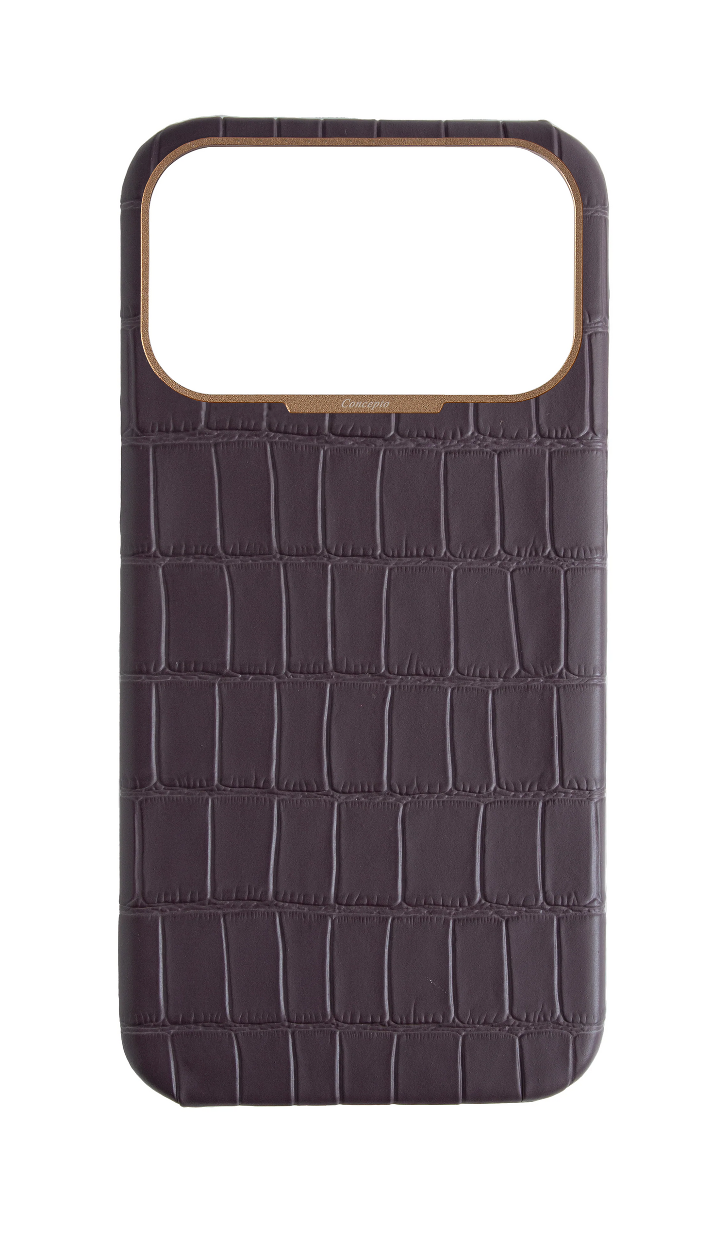 Matte Deep Purple Strapless Embossed Crocodile Case