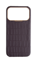 Matte Deep Purple Strapless Embossed Crocodile Case
