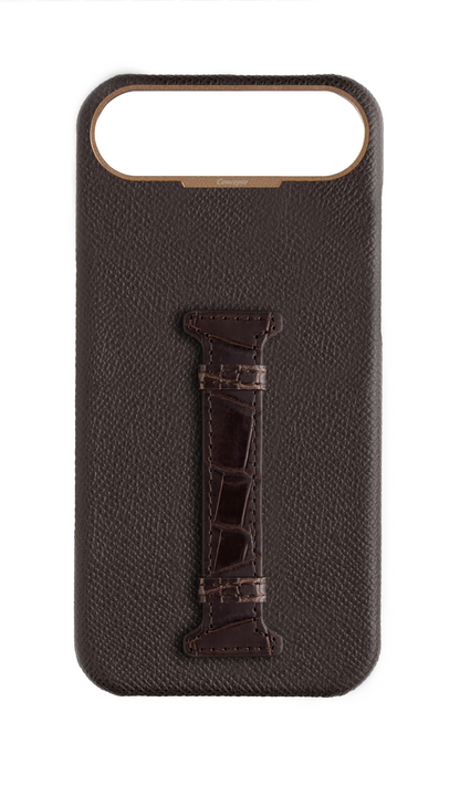 Brown Exotic Crocodile Middle Strap Case