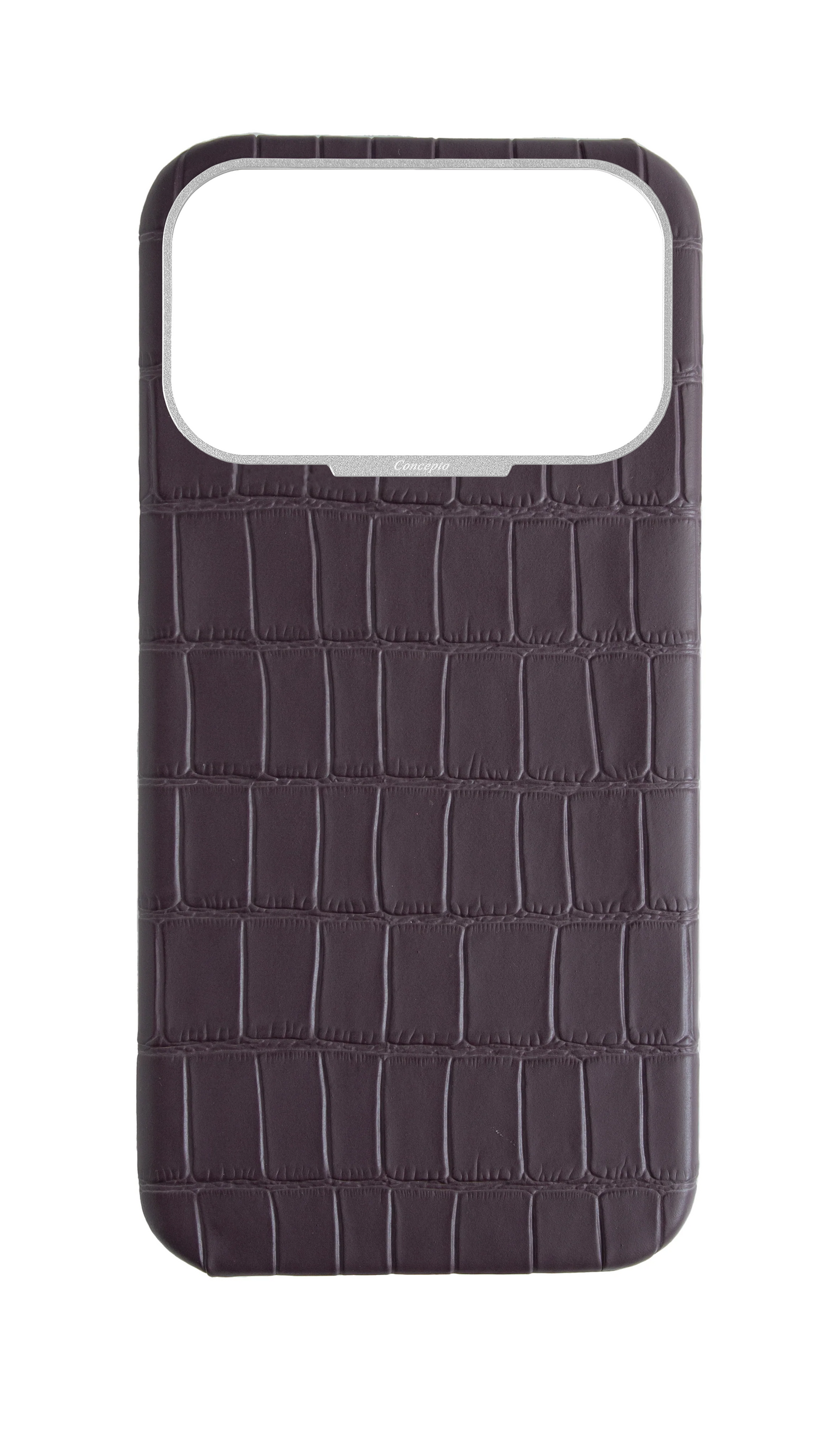 Matte Deep Purple Strapless Embossed Crocodile Case