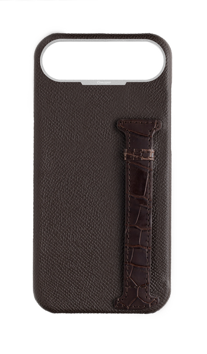 Brown Exotic Crocodile Side Strap Case