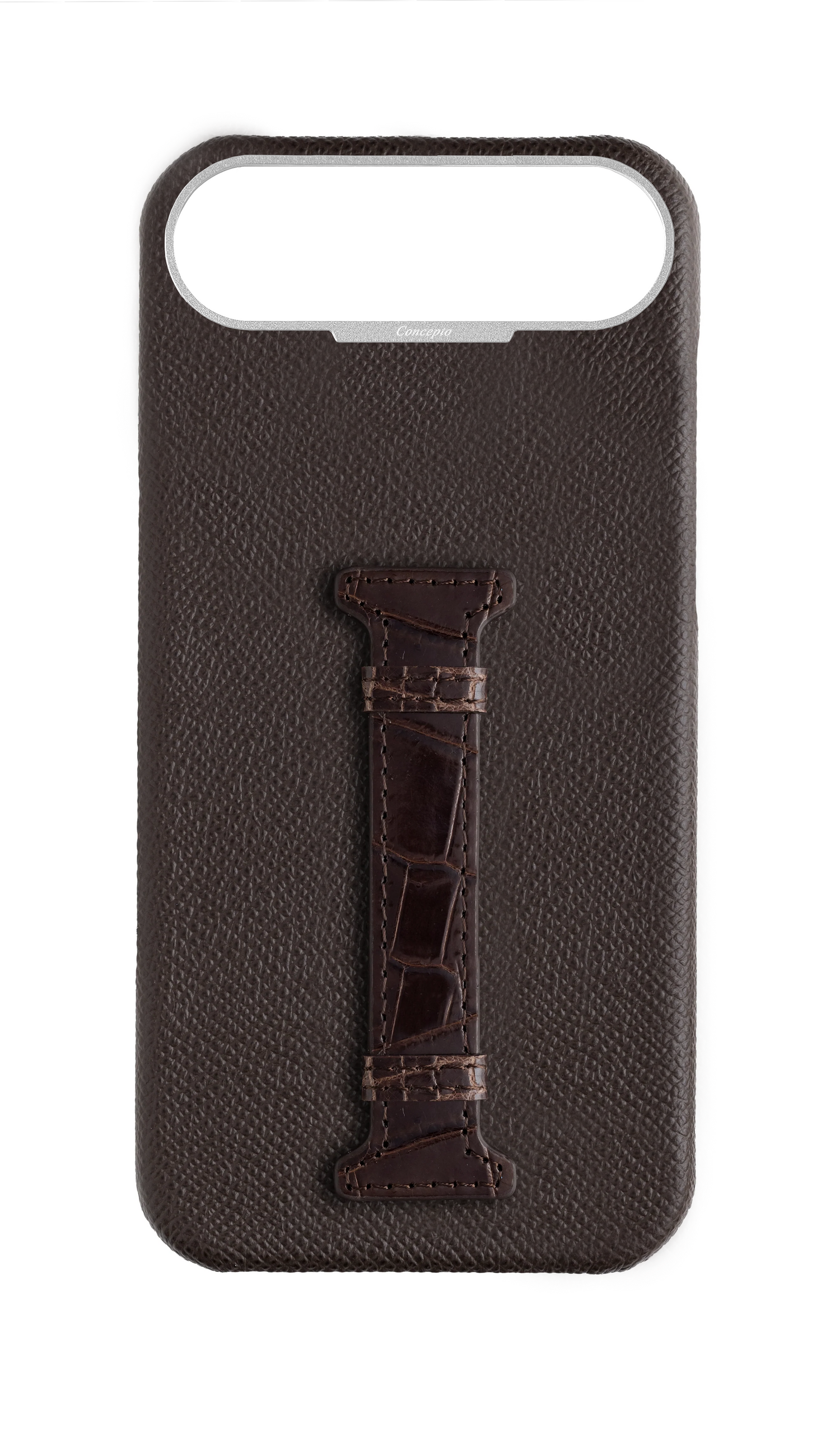 Brown Exotic Crocodile Middle Strap Case