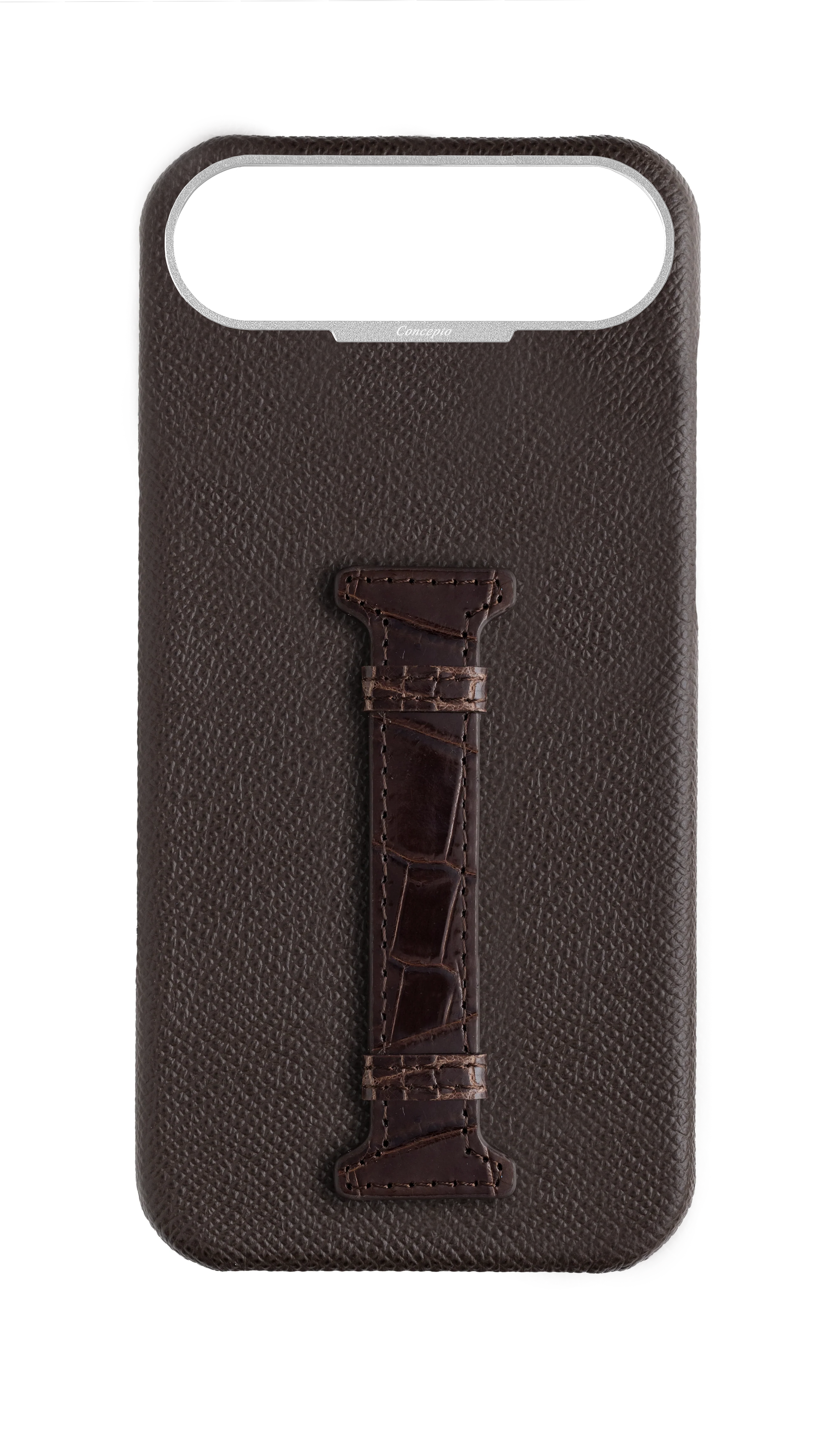 Brown Exotic Crocodile Middle Strap Case